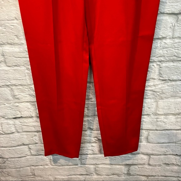 NWT Vintage Escada Women’s Euro 36 Bright Red Wool Blend Pleated Trousers - Picture 4 of 15
